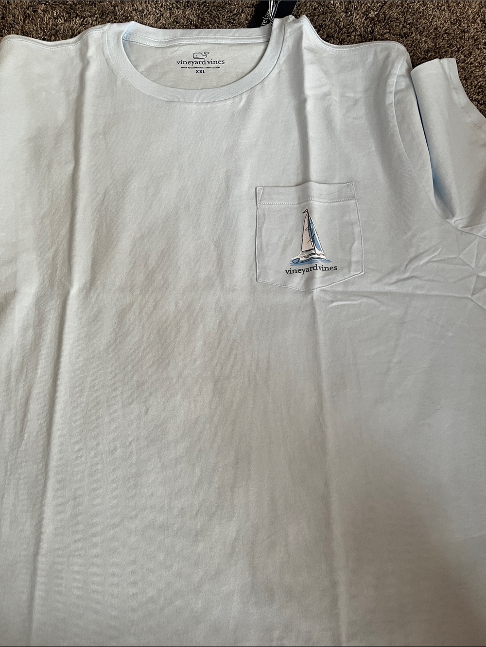 Vineyard Vines light blue Tee with Sailboat Sunset Graphic! New. XXL! - Picture 5 of 8